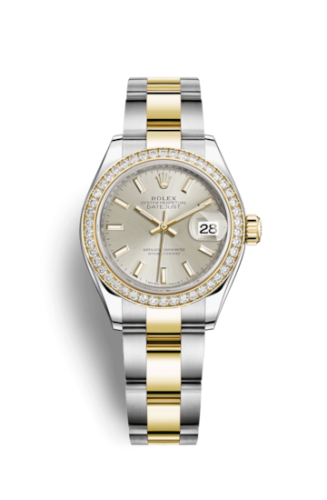 Rolex 279383rbr-0018 : Lady-Datejust 28 Rolesor Yellow Diamond / Oyster / Silver