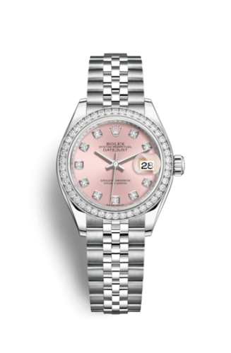 Rolex 279384rbr-0003 : Lady-Datejust 28 Stainless Steel / Diamond / Pink - Diamond / Jubilee
