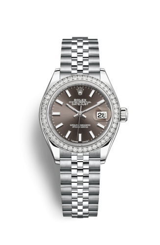 Rolex 279384rbr-0013 : Lady-Datejust 28 Stainless Steel / Diamond / Grey / Jubilee