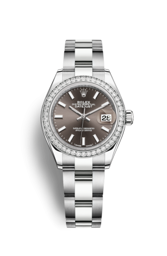 Rolex 279384rbr-0014 : Lady-Datejust 28 Stainless Steel / Diamond / Grey / Oyster