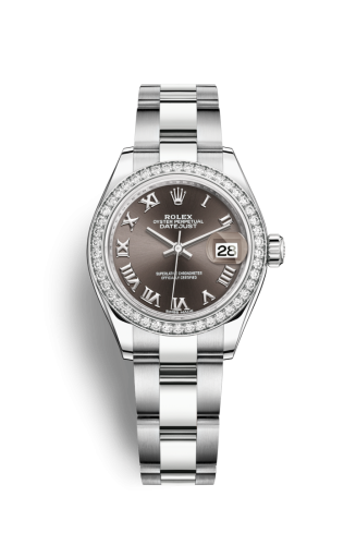 Rolex 279384rbr-0016 : Lady-Datejust 28 Stainless Steel / Diamond / Grey - Roman / Oyster