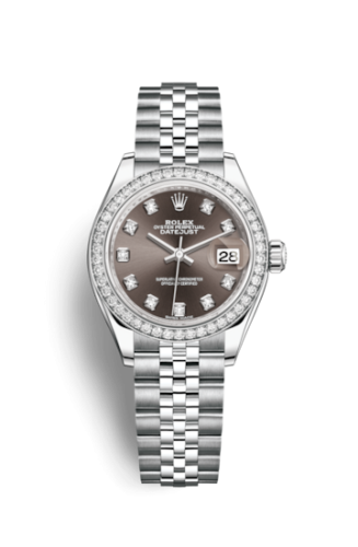 Rolex 279384rbr-0017 : Lady-Datejust 28 Stainless Steel / Diamond / Grey - Diamond / Jubilee