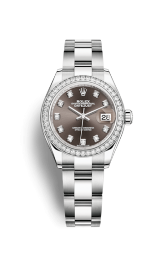 Rolex 279384rbr-0018 : Lady-Datejust 28 Stainless Steel / Diamond / Grey - Diamond / Oyster