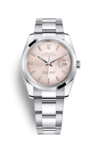 Rolex 115200-0005 : Oyster Perpetual Date 34 Stainless Steel Domed / Oyster / Pink