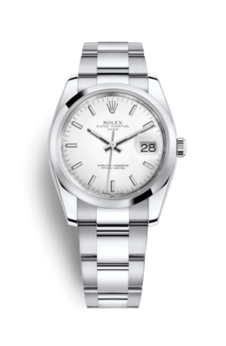 Rolex 115200-0008 : Oyster Perpetual Date 34 Stainless Steel Domed / Oyster / White