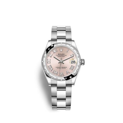 Rolex 278344rbr-0021 : Datejust 31 Stainless Steel Domed Diamond / Oyster / Pink - Roman