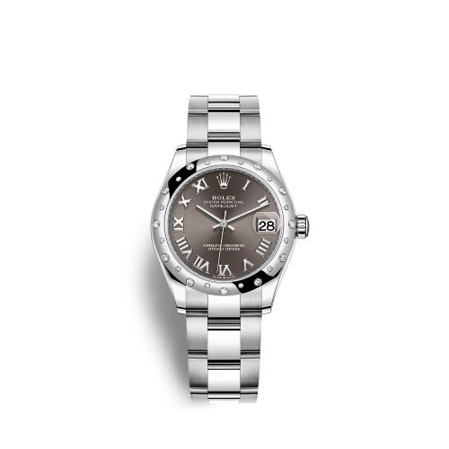 Rolex 278344rbr-0023 : Datejust 31 Stainless Steel Domed Diamond / Oyster / Grey - Roman