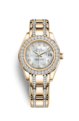 Rolex 80298-0067 : Datejust Pearlmaster 29 Yellow Gold Diamond Mother of Pearl Diamond