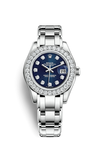 Rolex 80299-0029 : Datejust Pearlmaster 29 White Gold Diamond / Blue Diamond