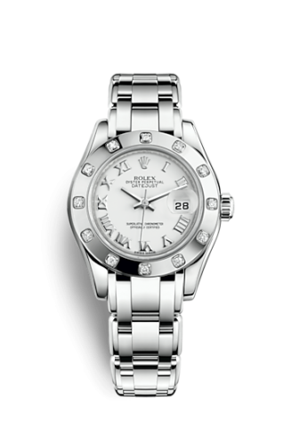 Rolex 80319-0040 : Datejust Pearlmaster 29 White Gold 12 Diamond White Roman