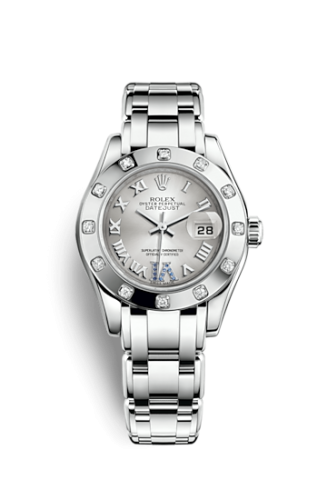 Rolex 80319-0116 : Datejust Pearlmaster 29 White Gold 12 Diamond Silver Roman