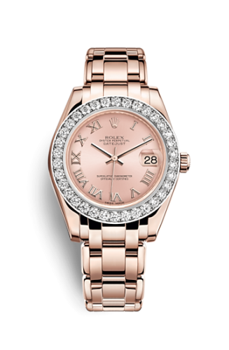 Rolex 81285-0020 : Datejust Pearlmaster 34 Everose Diamond Pink Roman
