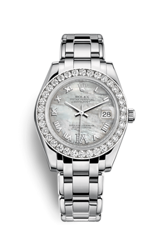 Rolex 81299-0031 : Datejust Pearlmaster 34 White Gold Diamond Mother of Pearl Roman