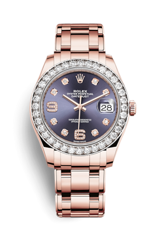 Rolex 86285-0004 : Datejust Pearlmaster 39 Everose Diamond / Aubergine