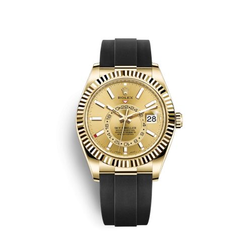 Rolex 326238-0007 : Sky-Dweller Yellow Gold / Champagne / Oysterflex