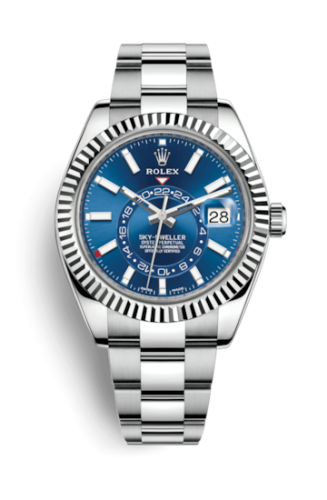 Rolex 326934-0003 : Sky-Dweller Stainless Steel / White Gold / Blue / Oyster
