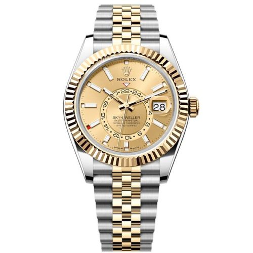 Rolex 336933-0002 : Sky-Dweller Stainless Steel - Yellow Gold / Champagne / Jubilee