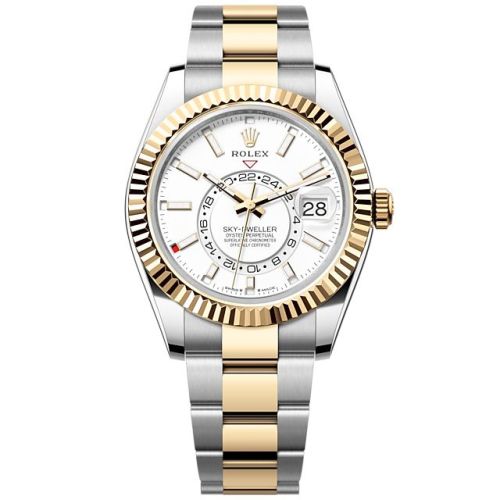 Rolex 336933-0005 : Sky-Dweller Stainless Steel - Yellow Gold / White / Oyster
