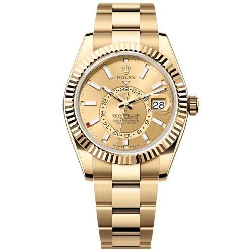 Rolex 336938-0001 : Sky-Dweller Yellow Gold / Champagne / Oyster
