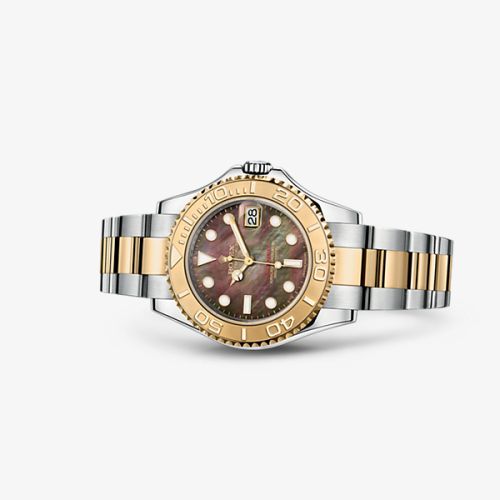 Rolex 168623-0018 : Yacht-Master 35 Rolesor Black Mother of Pearl