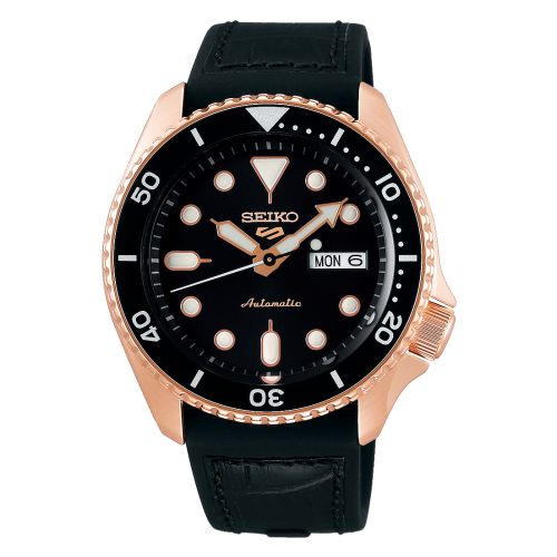 Seiko SRPD76K1 : 5 Sports Specialist Style Rose Gold / Black / Rubber