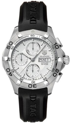 TAG Heuer CAF2011.FT8011 : Aquaracer 300M Calibre 16 Day-Date 43 Stainless Steel / Silver / Rubber