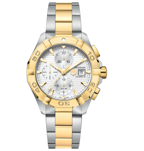 TAG Heuer CAY2121.BB0923 : Aquaracer 300M Calibre 16 43 Stainless Steel / Yellow gold / Silver / Bracelet