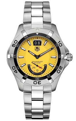 TAG Heuer WAF1012.BA0822 : Aquaracer 300M Big Date 41 Stainless Steel / Yellow / Bracelet