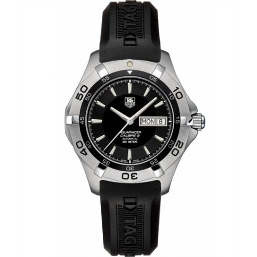 TAG Heuer WAF2010.FT8010 : Aquaracer 300M Calibre 5 Day-Date 41 Stainless Steel / Black / Rubber