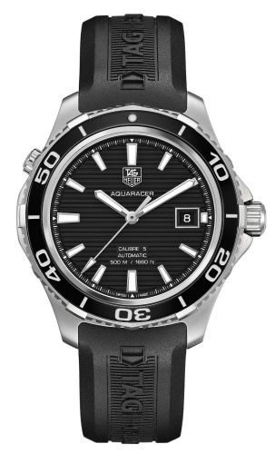 TAG Heuer WAK2110.FT6027 : Aquaracer 500M Calibre 5 41 Stainless Steel / Black / Rubber