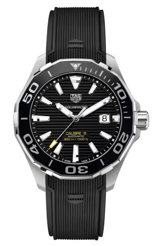 TAG Heuer WAY201A.FT6069 : Aquaracer 300M Calibre 5 43 Stainless Steel / Black / Rubber