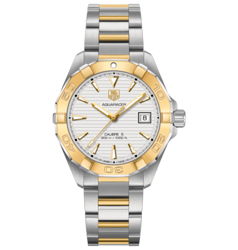 TAG Heuer WAY2151.BD0912 : Aquaracer 300M Calibre 5 40.5 Stainless Steel / Yellow Gold / Silver / Bracelet