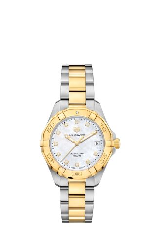 TAG Heuer WBD1322.BB0320 : Aquaracer 300M Quartz 32 Stainless Steel - Yellow Gold / MOP - Diamond / Bracelet