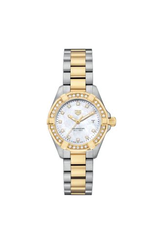 TAG Heuer WBD1423.BB0321 : Aquaracer 300M Quartz 27 Stainless Steel - Yellow Gold - Diamond / MOP - Diamond / Bracelet