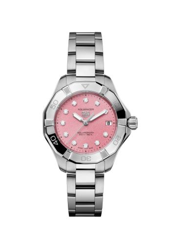 TAG Heuer WBP1318.BA0005 : Aquaracer Professional 200 Solargraph 34 Stainless Steel / Pink - Diamond