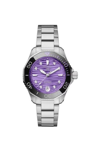 TAG Heuer WBP231M.BA0618 : Aquaracer Professional 300 36 Stainless Steel / Vivid Purple - Diamond / Bracelet