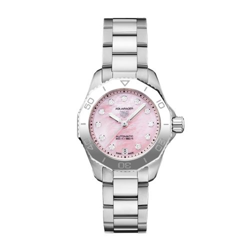 TAG Heuer WBP2416.BA0622 : Aquaracer Professional 200 Automatic 30 Stainless Steel / Pink MOP / Watches of Switzerland
