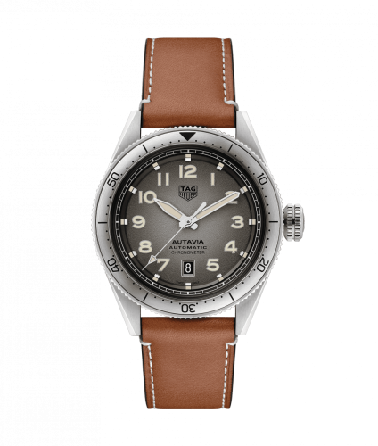 TAG Heuer WBE5111.FC8267-1 : Autavia Calibre 5 Stainless Steel / Grey / Leather