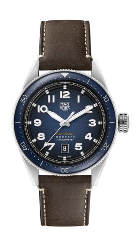 TAG Heuer WBE5112.FC8266 : Autavia Isograph Calibre 5 Stainless Steel / Blue / Leather