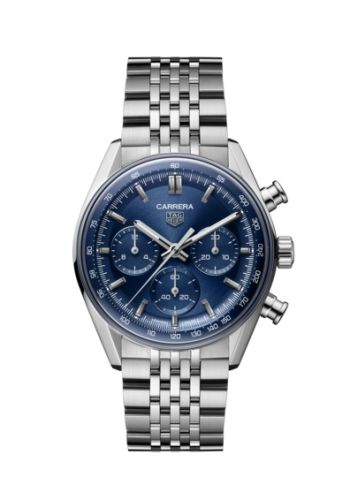 TAG Heuer CBS2113.BA0053 : Carrera Chronograph Glass Box 41 Stainless Steel / Blue