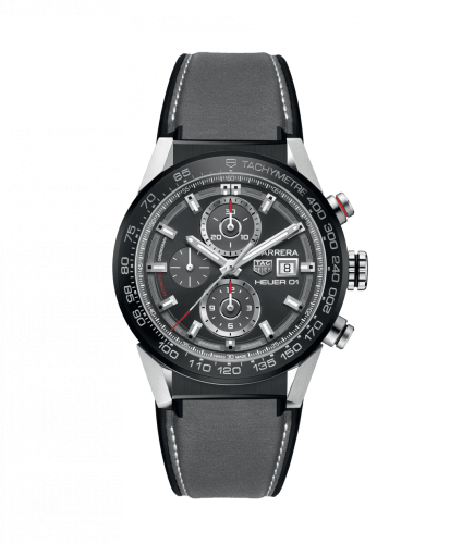 TAG Heuer CAR201W.FT6095 : Carrera Calibre Heuer 01 43 Stainless Steel / Grey / Calf