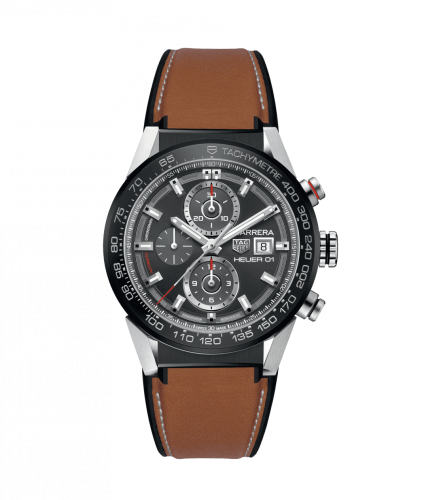 TAG Heuer CAR201W.FT6122 : Carrera Calibre Heuer 01 43 Stainless Steel / Grey / Calf