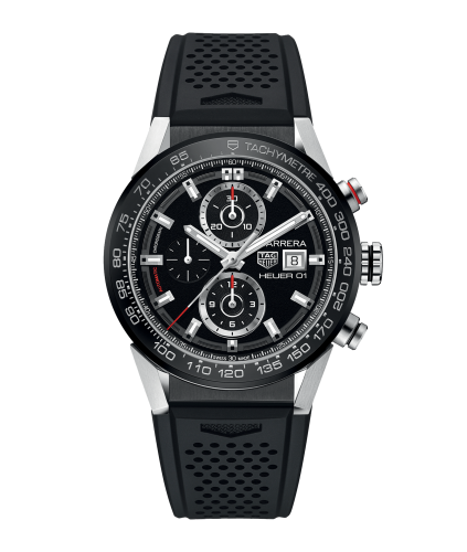 TAG Heuer CAR201Z.FT6046 : Carrera Calibre Heuer 01 43 Stainless Steel / Black / Rubber