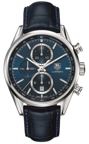 TAG Heuer CAR2115.FC6292 : Carrera Calibre 1887 41 Stainless Steel / Blue / Alligator