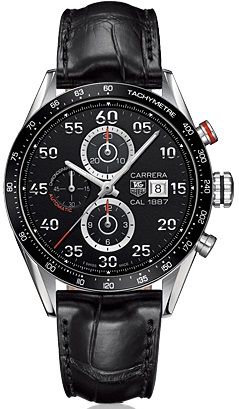 TAG Heuer CAR2A10.FC6235 : Carrera Calibre 1887 43 Stainless Steel / Black / Alligator
