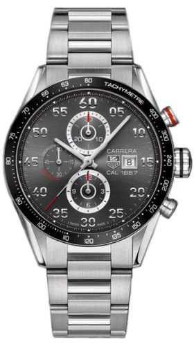 TAG Heuer CAR2A11.BA0799 : Carrera Calibre 1887 43 Stainless Steel / Grey / Bracelet