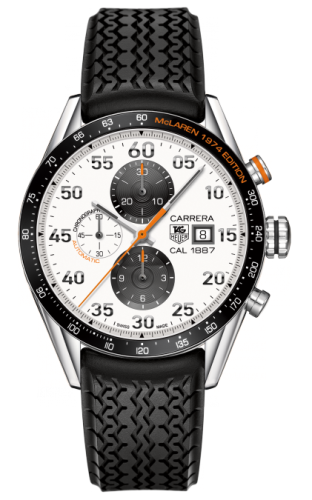 TAG Heuer CAR2A12.FT6033 : Carrera Calibre 1887 43 Stainless Steel / White / McLaren 1974 Edition