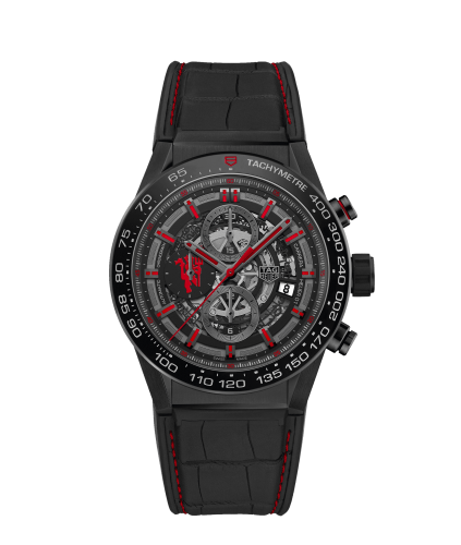 TAG Heuer CAR2A1J.FC6400 : Carrera Calibre Heuer 01 45 Stainless Steel / Skeleton / Alligator / Manchester United