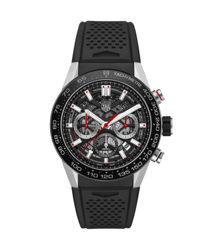 TAG Heuer CBG2A10.FT6168 : Carrera Calibre Heuer 02 45 Stainless Steel / Black Ceramic / Skeleton / Rubber