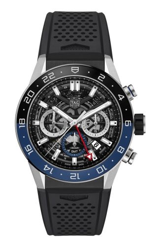 TAG Heuer CBG2A1ZFT6157 : Carrera Calibre Heuer 02 GMT Stainless Steel / Skeleton / Rubber
